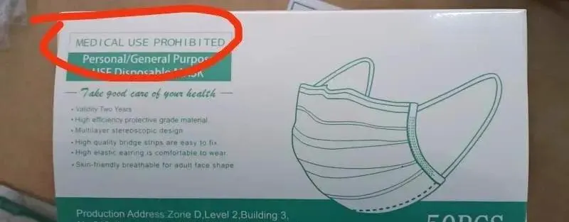 The attentions of Non-medical mask if export.