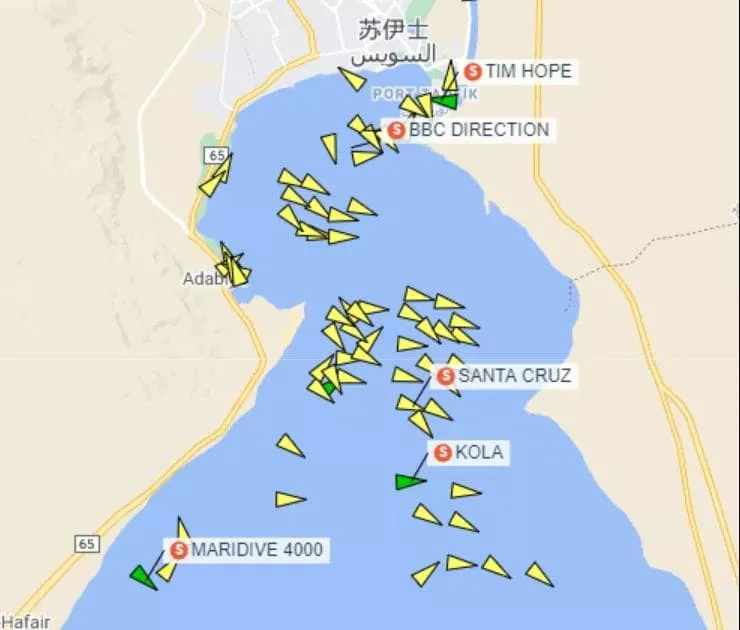Evergreen container ship runs aground (with photo) Suez Canal waterway blocked